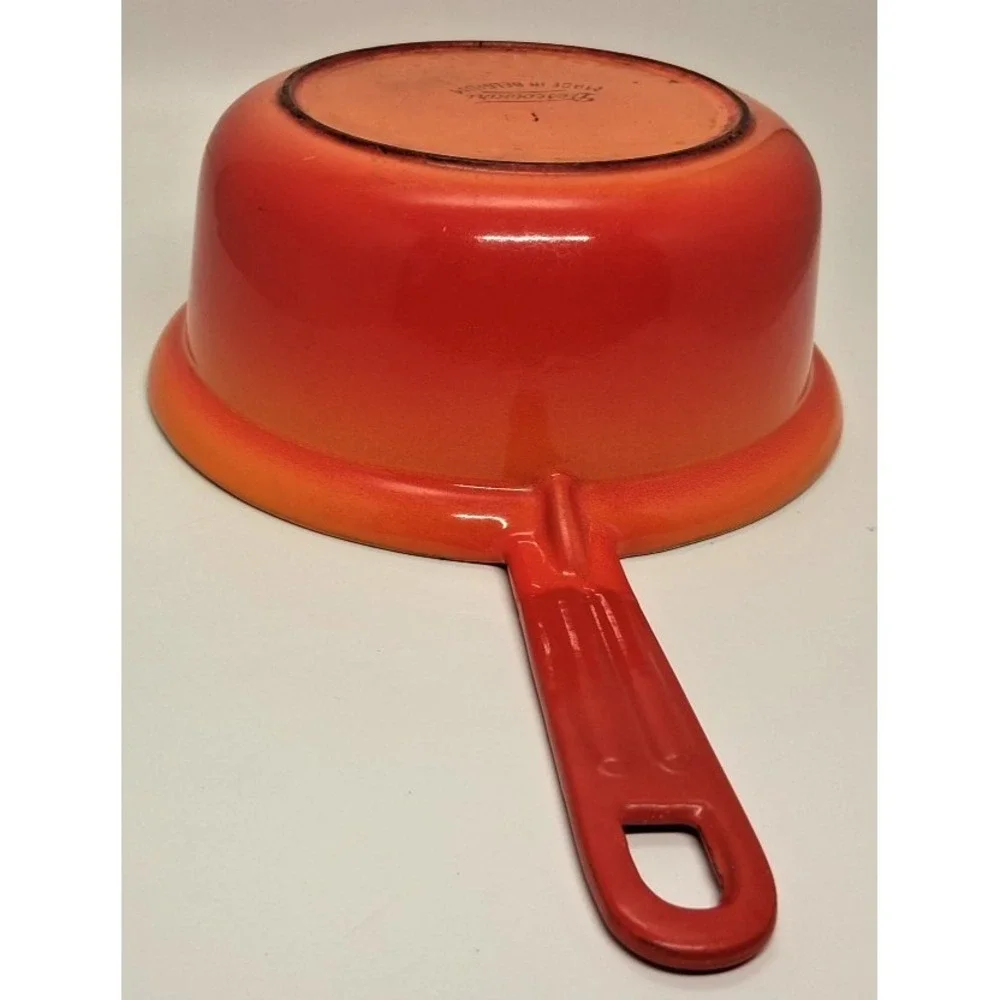 Descoware 89-A 18 M Belgium Flame Orange Cast Iron Saucepan NO LID